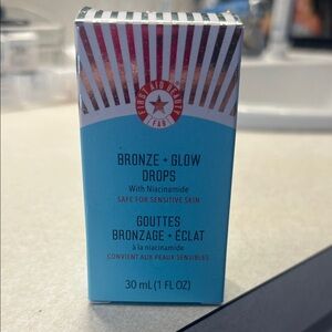 First Aid Beauty Bronze + Glow Drops - Blue & Rose Gold Packaging